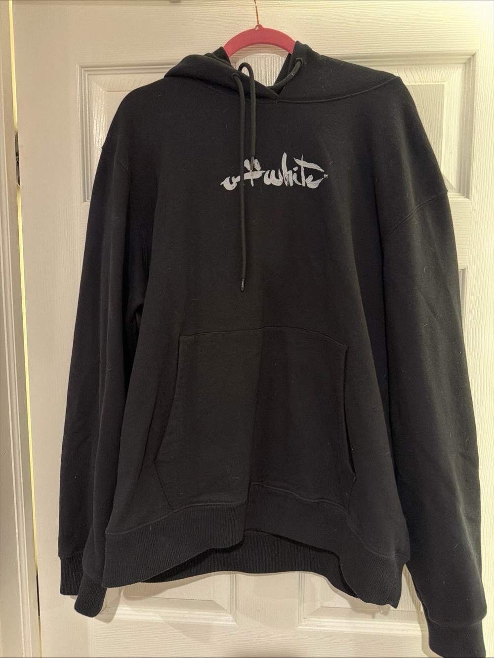 Off-White Black Hoodie with White Logo